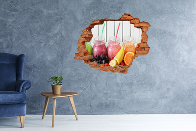 Sticker trou dans le mur Smoothies aux fruits dans un bar discret