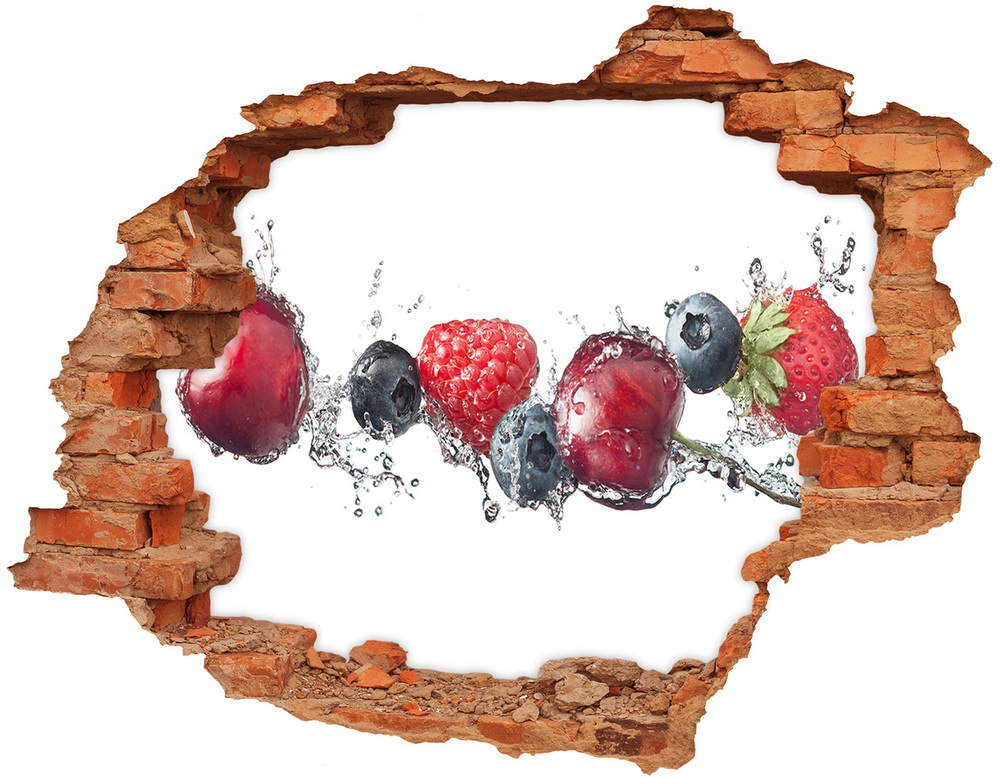 Sticker trou dans le mur Fruits des bois brique