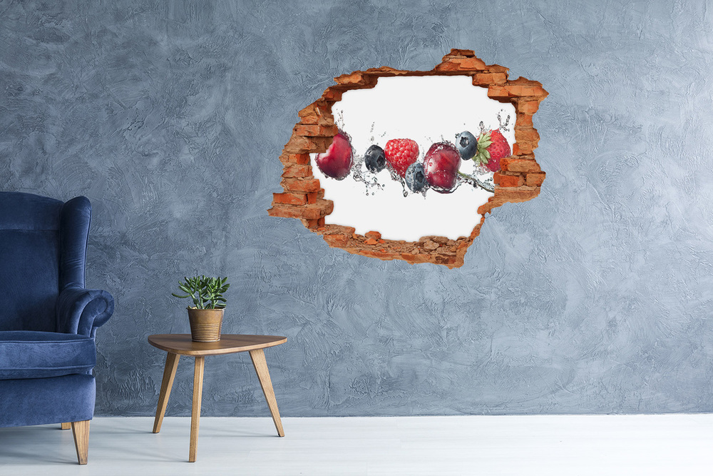 Sticker trou dans le mur Fruits des bois brique