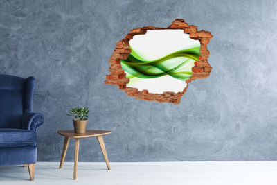 Autocollant à effet 3d trou Vague verte dans le trou du mur