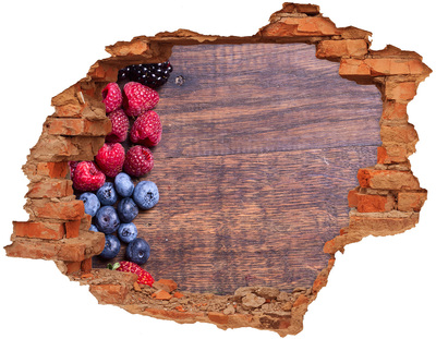 Autocollant mural trou Fruits des bois brique