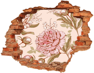 Autocollant à effet 3d trou Motif floral sur fond rose