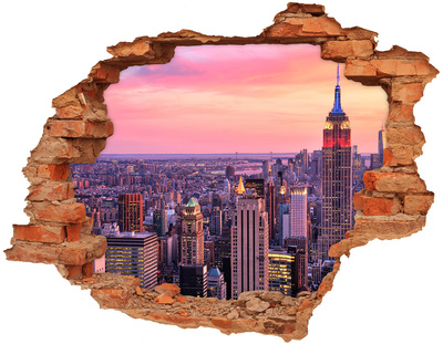 Autocollant à effet 3d trou New York ouest brique