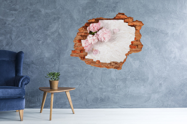 Sticker trou dans le mur Des fleurs dans un mur en ruine