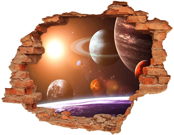 Sticker trou dans le mur Aventure spatiale