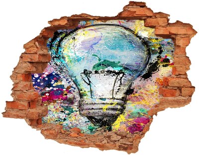 Autocollant mural trou Un mur abîmé avec une lampe