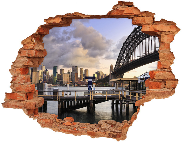 Sticker mural effet trou Vue de Sydney