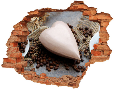 Sticker mural effet trou Une oasis de café dans les ruines