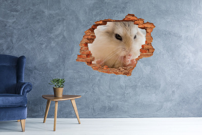 Autocollant à effet 3d trou Hamster dans un trou dans le mur