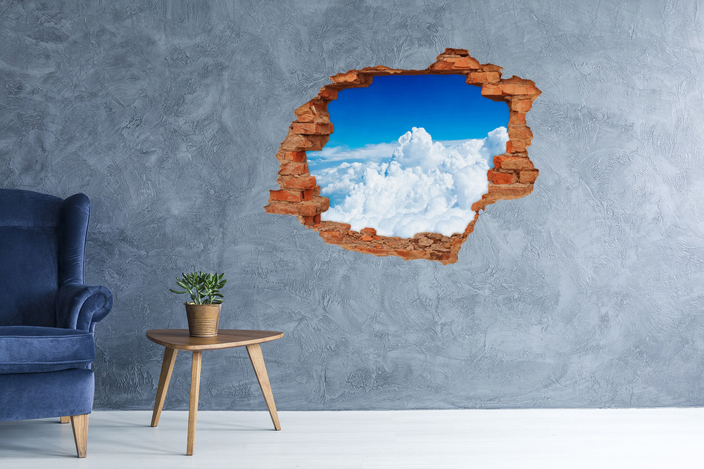 Autocollant mural trou Nuages ​​de vol d'oiseau brique