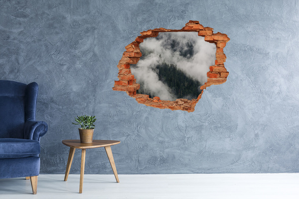 Autocollant mural trou Vallée verte dans les nuages