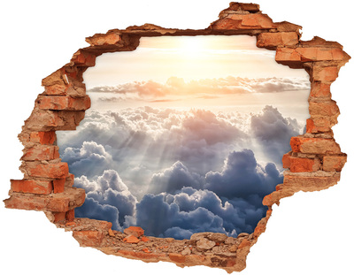 Sticker mural effet trou Le ciel est plein de nuages