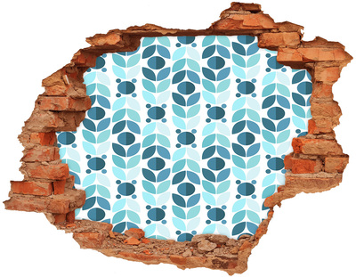 Sticker mural effet trou Motif floral trou dans le mur