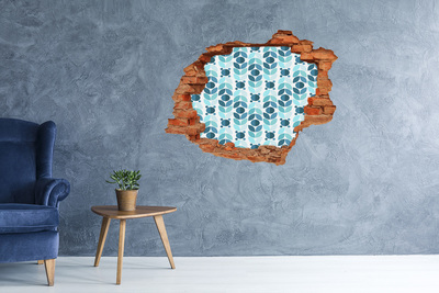 Sticker mural effet trou Motif floral trou dans le mur