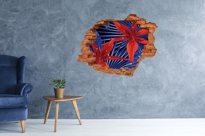 Sticker mural effet trou Une explosion florale de couleurs