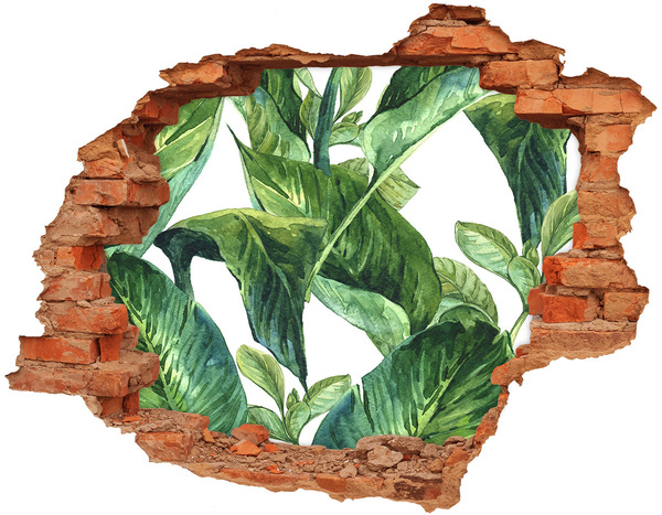 Autocollant mural trou Une oasis de verdure en béton