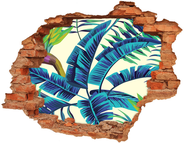 Autocollant mural trou Végétation tropicale dans un trou dans le mur
