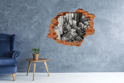 Autocollant à effet 3d trou Vue de la jungle urbaine