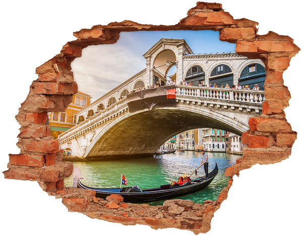 Autocollant mural trou Le pont du Rialto à Venise