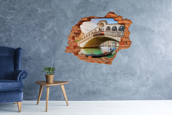 Autocollant mural trou Le pont du Rialto à Venise