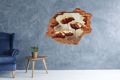 Sticker trou dans le mur Un rêve floral dans un mur en ruine