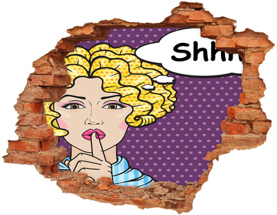 Sticker mural effet trou Une femme au sourire mystérieux