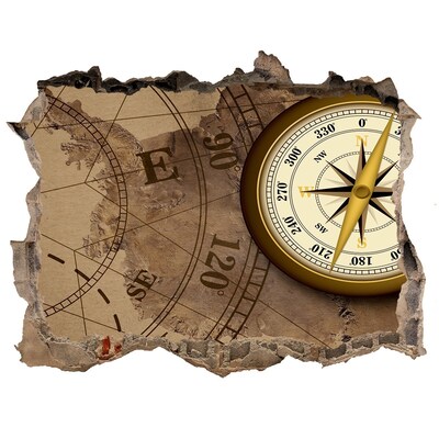 Autocollant mural trou Carte au trésor perdue