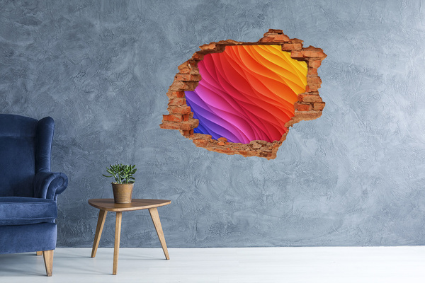 Autocollant mural trou Une vague de couleurs dans un trou dans le mur