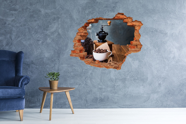 Sticker mural effet trou Café dans un café à domicile