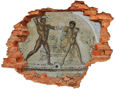Autocollant mural trou combats de gladiateurs antiques