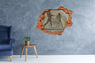 Autocollant mural trou combats de gladiateurs antiques