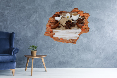 Sticker mural effet trou Café dans un cadre naturel