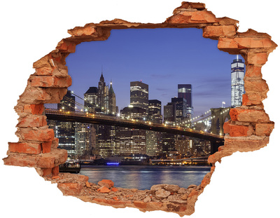 Sticker mural effet trou Vue sur la skyline de New York