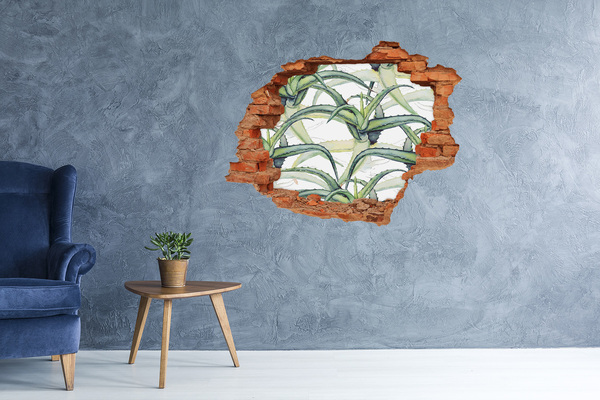 Sticker trou dans le mur Une oasis de verdure en béton