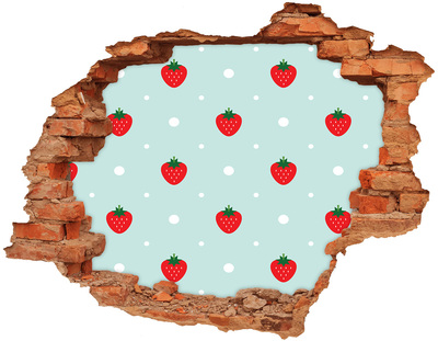 Sticker trou dans le mur paradis des fraises