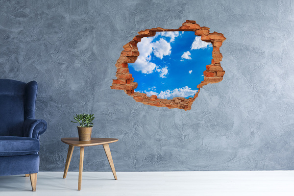 Sticker mural effet trou Ciel bleu avec des nuages