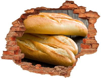 Autocollant à effet 3d trou Baguettes fraîches dans le mur