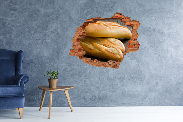 Autocollant à effet 3d trou Baguettes fraîches dans le mur