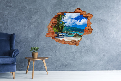 Autocollant mural trou Une oasis tropicale avec vue sur la mer