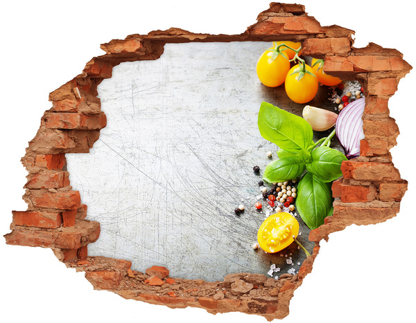 Sticker mural effet trou Inspirations de cuisine cachées derrière les murs