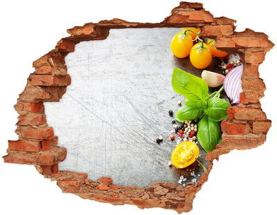 Sticker mural effet trou Inspirations de cuisine cachées derrière les murs