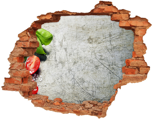 Autocollant mural trou Un mur en ruine avec vue sur le ciel