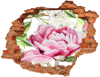 Autocollant mural trou Paysage floral de Hole in the Wall