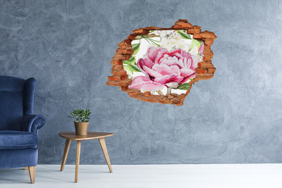 Autocollant mural trou Paysage floral de Hole in the Wall