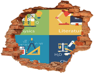 Autocollant mural trou La science en action