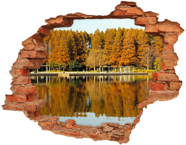 Sticker mural effet trou Paysages d'automne dans le parc