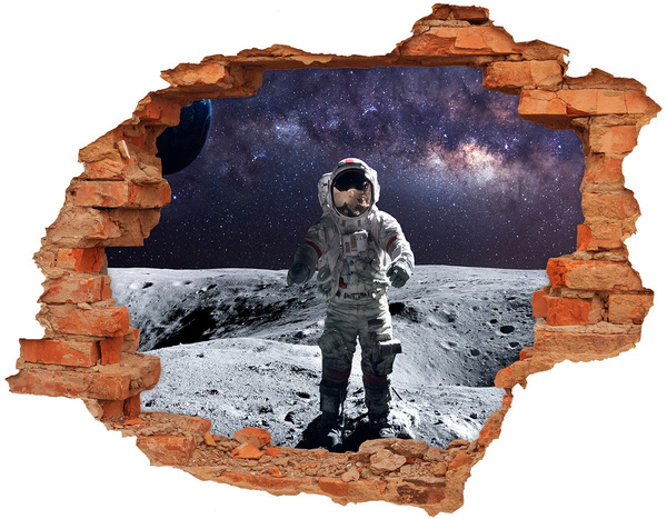 Autocollant mural trou Astronaute sur la Lune