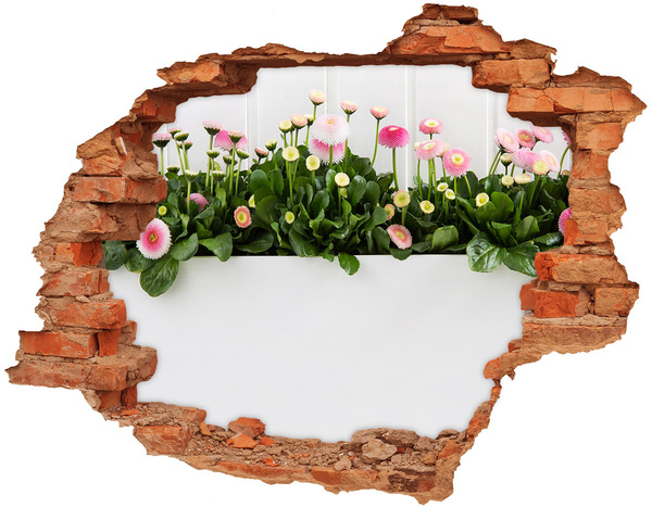 Autocollant à effet 3d trou Jardin fleuri « Trou dans le mur »