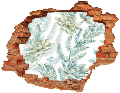 Autocollant mural trou Une oasis de verdure en béton