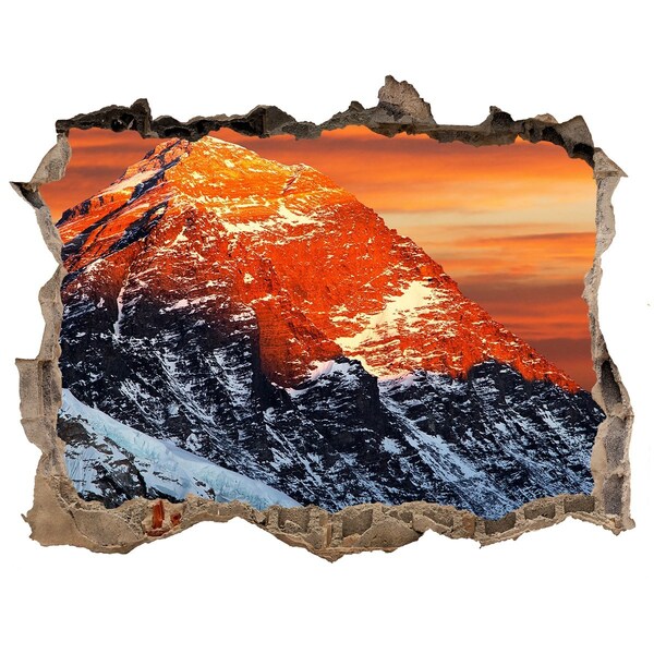 Autocollant à effet 3d trou Sommet de l'everest pierre